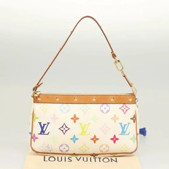 LOUIS VUITTON Multicolor Pochette Accessoires Pouch White M92649 LV Auth 127669V - Picture 10 of 16
